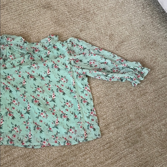 LC Lauren Conrad Mint Green Floral Blouse - Picture 11 of 11